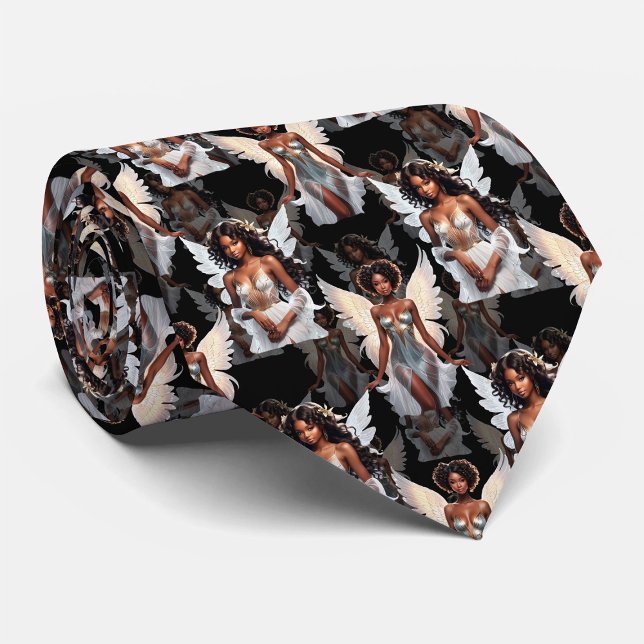 Cravate Magnifique motif de design d'anges fille noire -So (Créateur téléchargé)