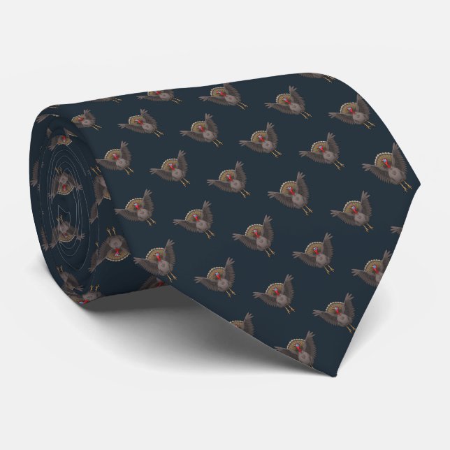 Cravate Magnifique motif de dinde de Thanksgiving (Roulé)