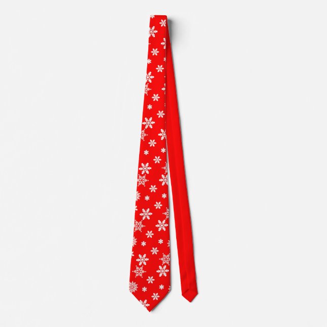 Cravate Magnifique motif de flocon de neige de Noël (Devant)