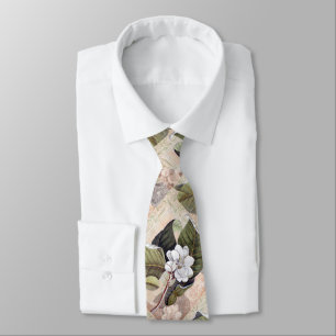 Cravate Magnolia vintage élégante de monsieur du sud