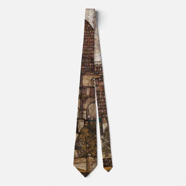 Cravate Maison avec un toit de bardeaux par Egon Schiele (Devant)