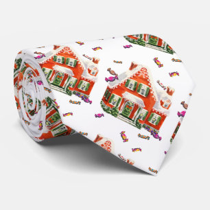 Cravate maison en pain d'épice de noël vintage rétro bonbo