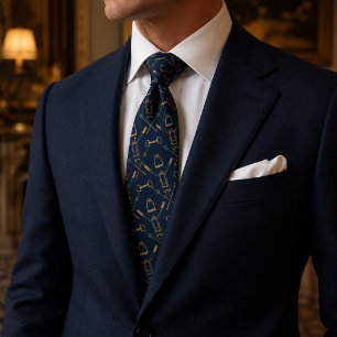 Cravate Maison Équestre Navy Luxe