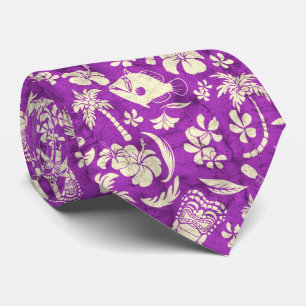 Cravate Makapuu Beach Hawaiian Tropical Tiki Batik
