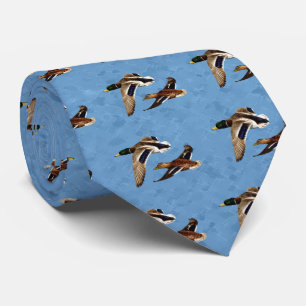 Cravate Mallard Ducks Flying Sky Blue