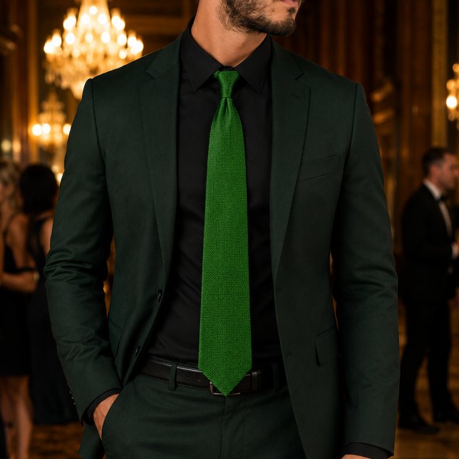 Cravate MALRIC – Écharpe à micro-motif vert émeraude (Créateur téléchargé)
