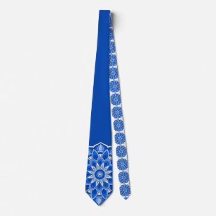 Cravate Mandala en bleu