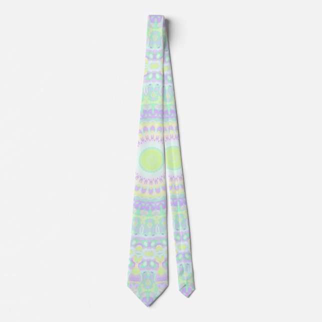 Cravate Mandala Hippie Coloré Groovy (Devant)