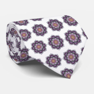 Cravate Mandala violet vintage des années 70