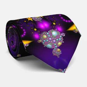 Cravate Mandelbrot Fractal Apollonian Sphere Purple Gold