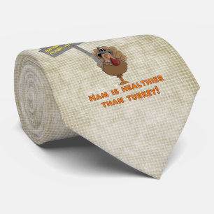 Cravate Mange du jambon ! C'est plus sain que la Turquie