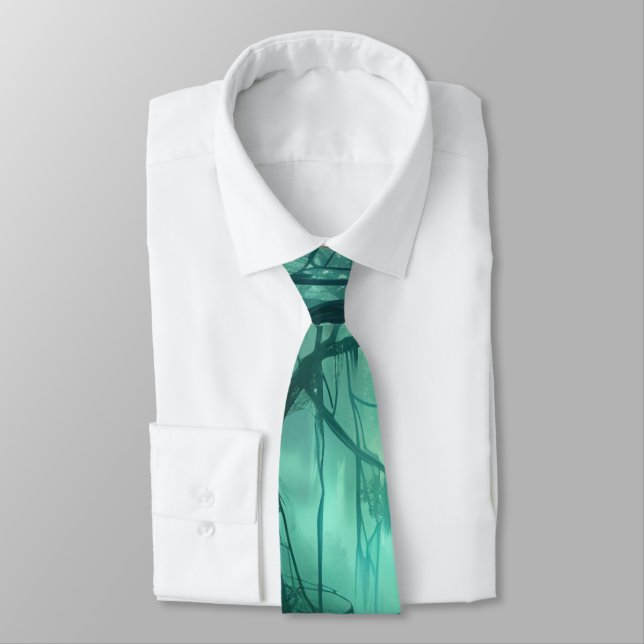 Cravate Marais vert inquiétant  (Attaché)