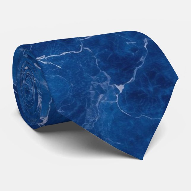 Cravate Marbre Bleu Marine pour les Garçons d'Honneur de M (Roulé)