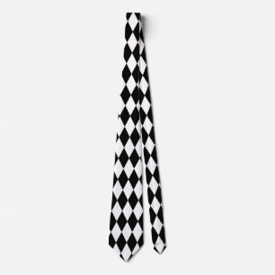 Cravate Mardi Gras Arlequin Ensorcelé Noir Blanc