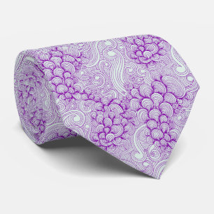 Cravate Mariage à motif coquillage côtier violet