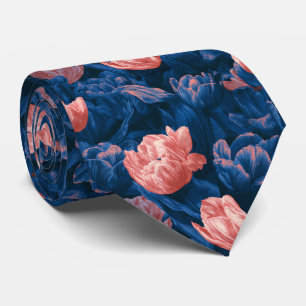 Cravate Mariage au bord du lac avec motif de tulipe pour l
