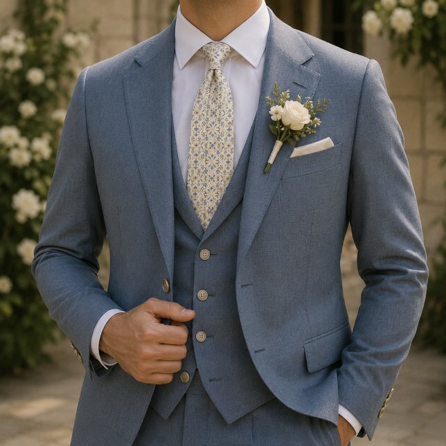 Cravate Mariage au jardin botanique Blue & Sage (Créateur téléchargé)