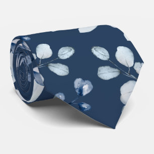 Cravate Mariage Bleu Nuit Eucalyptus Verdure Bleu Poussiér