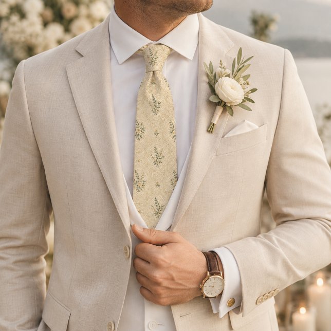 Cravate Mariage botanique au beurre de luxe (Créateur téléchargé)