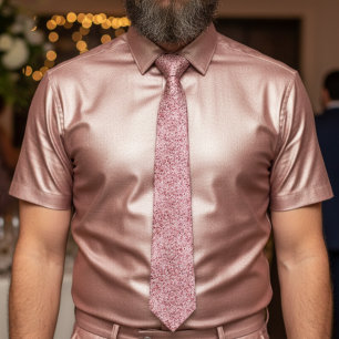 Cravate Mariage chic dégradé rose or scintillant