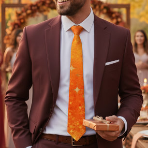 Cravate Mariage chic orange paillettes ombre scintillement