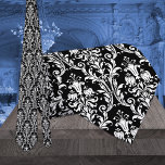 Cravate Mariage damassé florale noir et blanc Acanthus<br><div class="desc">Un cravate mariage noir et blanc avec un motif damassé floral blanc contre un arrière - plan noir solide.</div>