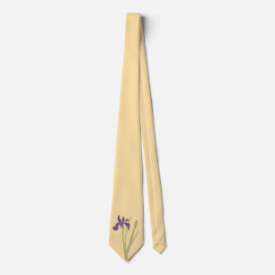 Cravate Mariage d'aquarelle Purple & Gold Iris