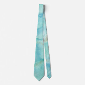 Cravate Mariage de bord de mer abstrait aquarelle Aqua Sar