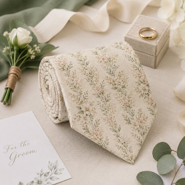 Cravate Mariage de Fleur Sauvage de Sauge Douce (Créateur téléchargé)
