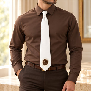 Cravate Mariage de Garçon d'Honneur Monogramme Rustique