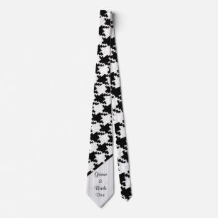 cravate Mariage de Groom "Black and White Houndsto