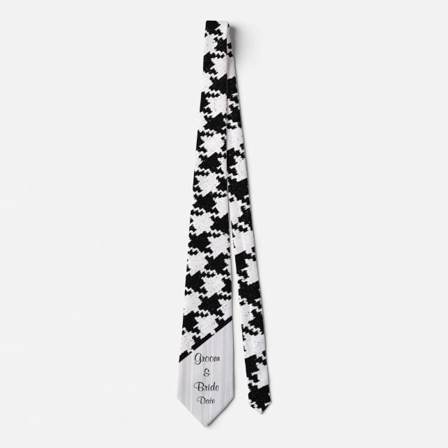 cravate Mariage de Groom "Black and White Houndsto (Devant)