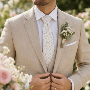 Cravate Mariage de jardin élégant aux fleurs sauvages en i