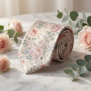 Cravate Mariage de jardin romantique avec rose rose clair