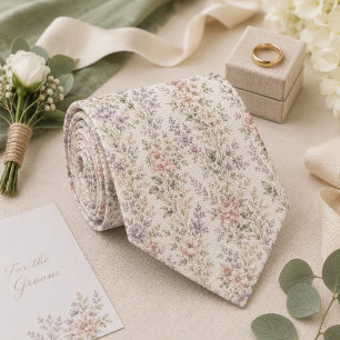 Cravate Mariage de jardin romantique floral pastel vintage