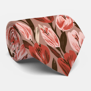Cravate Mariage de plage pour homme avec imprimé tulipe