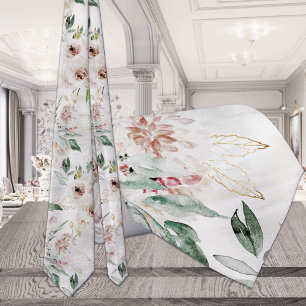 Cravate Mariage de verdure blanc et à peine brillant