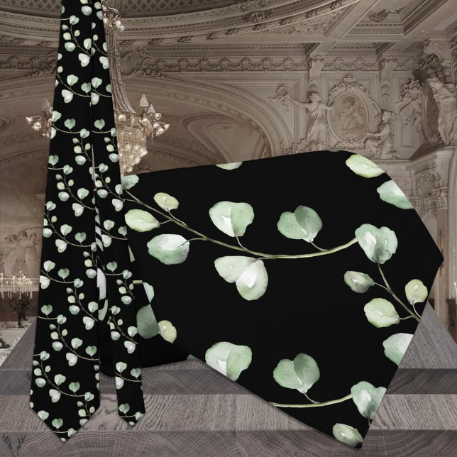 Cravate Mariage élégant avec du noir et de la verdure d'eu (Créateur téléchargé)