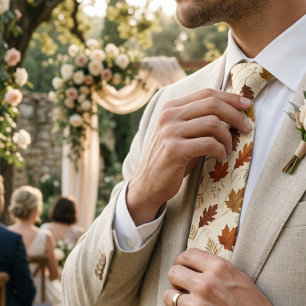 Cravate Mariage Feuille d'Automne