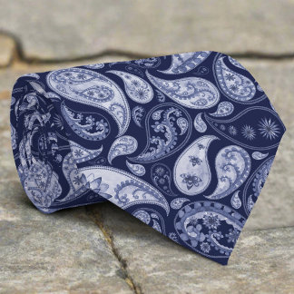 Cravate Mariage Fleuris en Damassé Navy