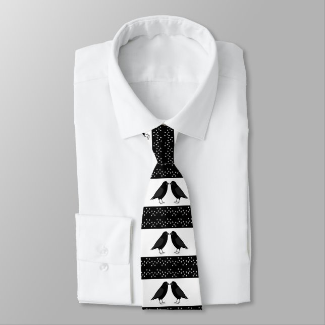 Cravate Mariage gothique Bissing Ravens Motif (Attaché)
