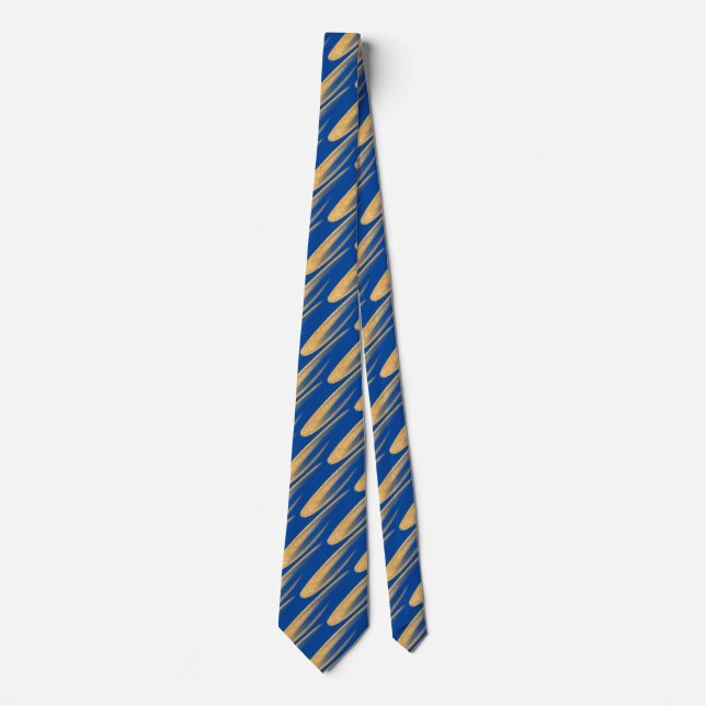 Cravate Mariage Groom Gold et Blue (Devant)