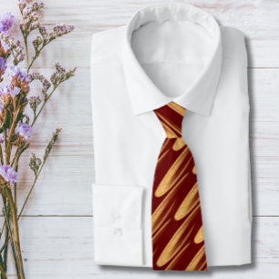 Cravate Mariage Groom Gold et Dark Red