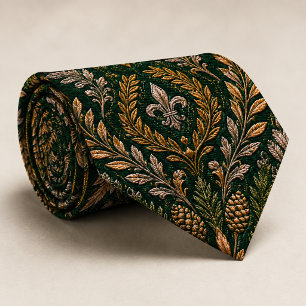 Cravate Mariage hivernal baroque de luxe Émeraude