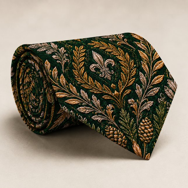 Cravate Mariage hivernal baroque de luxe Émeraude (Créateur téléchargé)