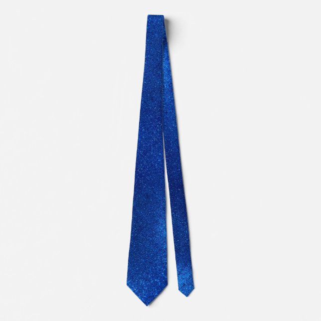 Cravate Mariage moderne de la fête des pères bleu paillett (Devant)