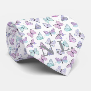 Cravate Mariage Motif de papillon bleu violet