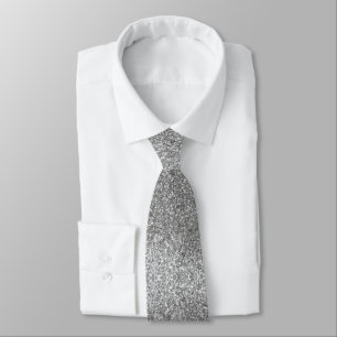 Cravate Mariage Paillettes Brillant Argent