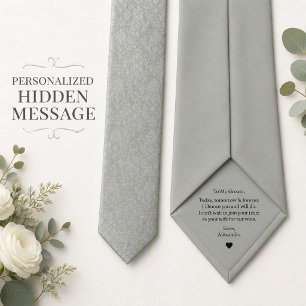 Cravate Mariage personnalisé avec message caché en damas a