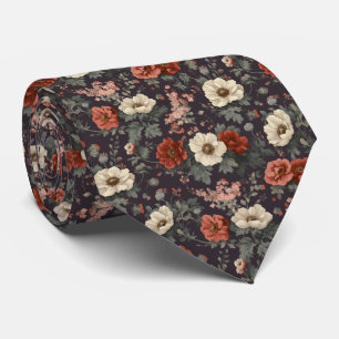 Cravate Mariage personnalisé Coquelicot Rouge Charbon de S